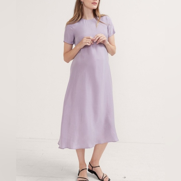 Hatch The James Midi Dress in Lilac Short Sleeve Crewneck Size 1/Small - Picture 2 of 13